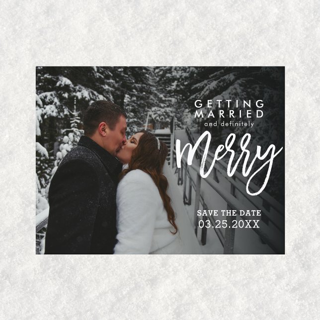 Gifta sig och spara definitivt datum vykort (Getting Married Definitely Merry Save The Date Wedding Postcard)