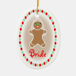 Gifta sig - pepparkakabrud julgransprydnad keramik