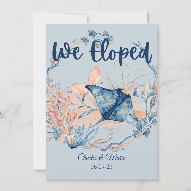 Gifta sig vid havet - bröllopsannonsering inbjudningar (Framsida)