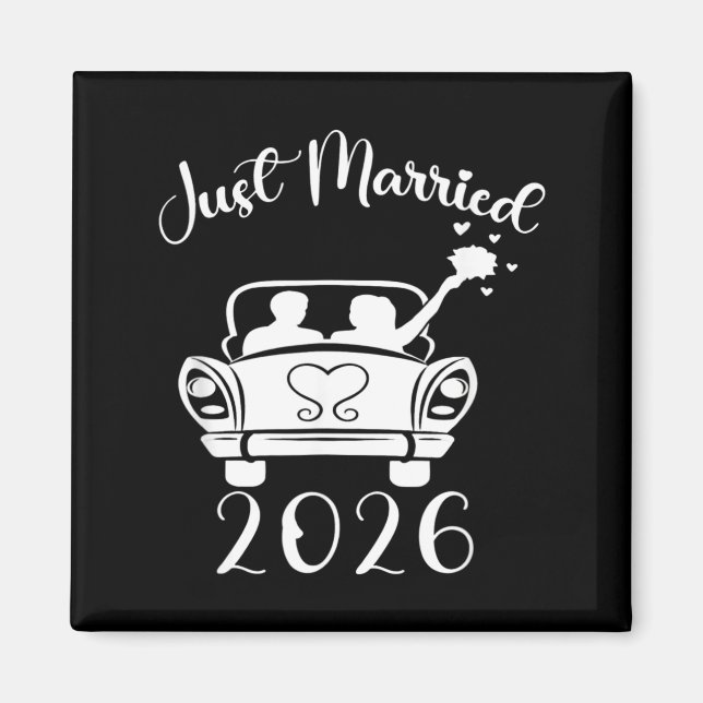 Giftade 2026 Bröllopsringar Matchande Par Magnet (Framsidan)