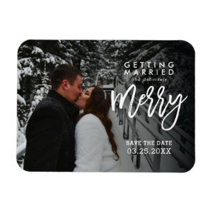 Giftas & definitivt glad Spara datum Magnet