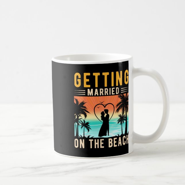 Giftas på stranden Brud och brudgum möhippa Kaffemugg (Höger)