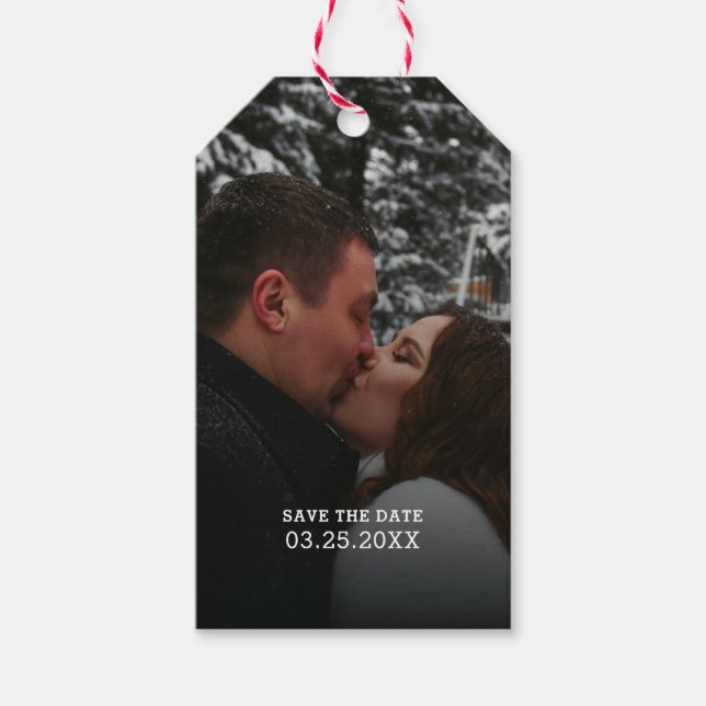 Giftas Rädda Datum Jul Presentetikett (Framsidan)