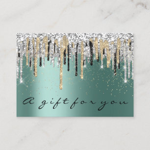 Giftcertifikat Beauty Shop Hair Nagel Teal Guld Visitkort