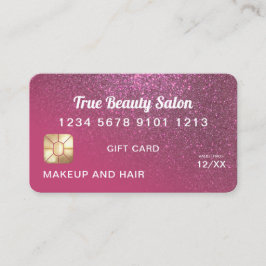 Giftcertifikat för Berry Rosa Glitter Kredit-kort Visitkort