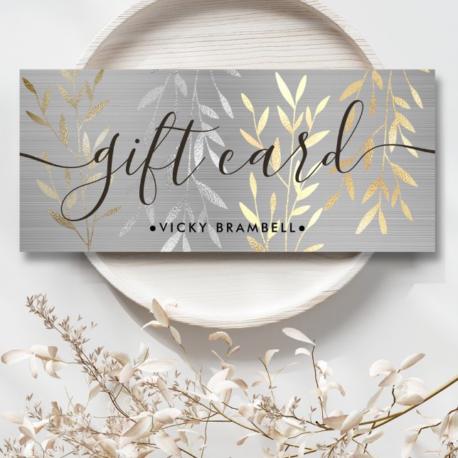 Giftcertifikat för lyxMetall Guld & Silver Löv (Luxury Metal Gold & Silver Leaves Gift Certificate)