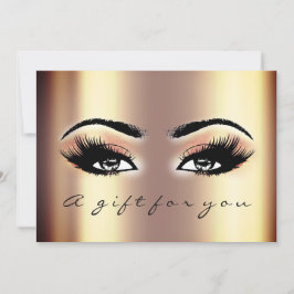 Giftcertifikat Guld Lash Beauty Makeup Inbjudningar