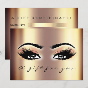 Giftcertifikat Guld Lash Beauty Makeup Inbjudningar
