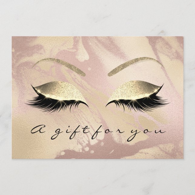 Giftcertifikat Rosa ros Guld Lash Beauty Marble (Framsida)