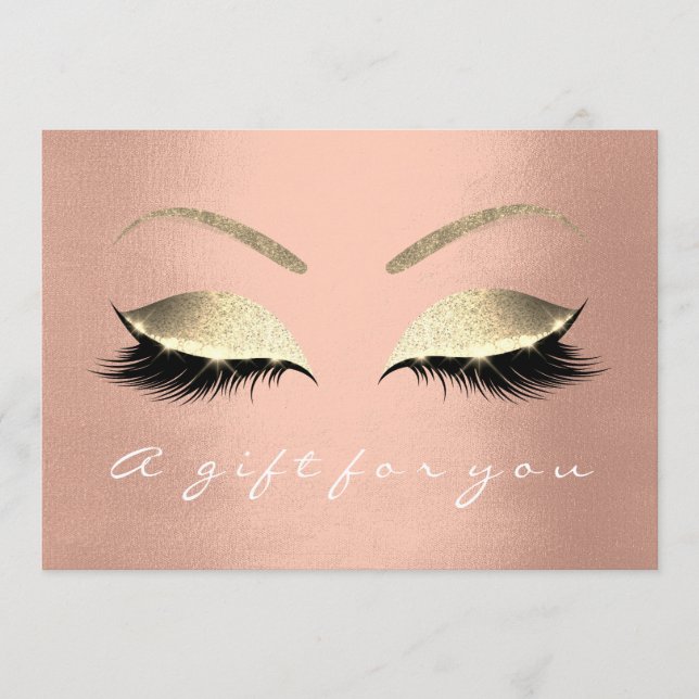 Giftcertifikat Rosa ros Guld Lash Beauty Silke (Framsida)