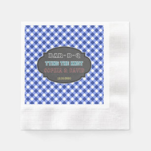 Gifter sig BBQ Blue Gingham-Förlovning Pappersservett