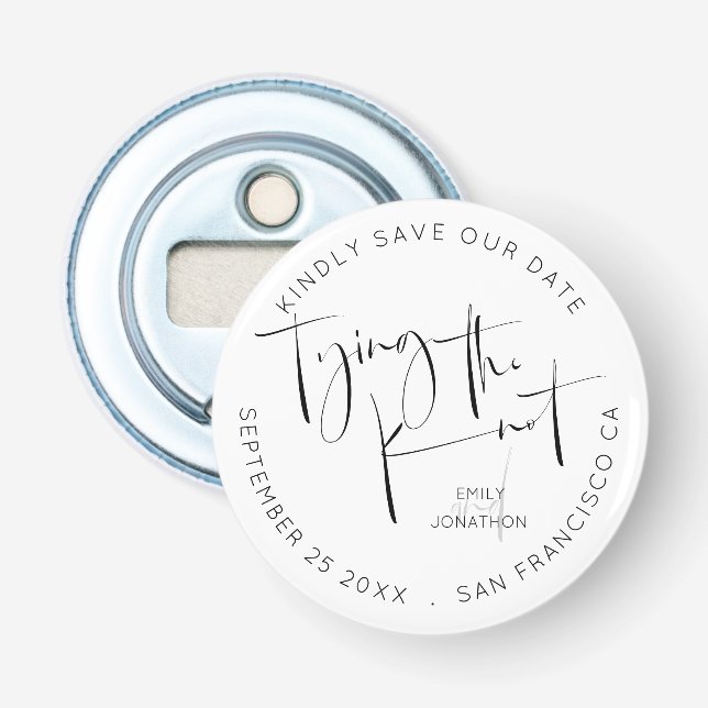 Gifter sig Behåll svart vitt Spara datum Flasköppnare (Framsidan)