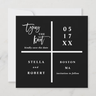 Gifter sig Black Modern Bröllop Photo Spara Datumet