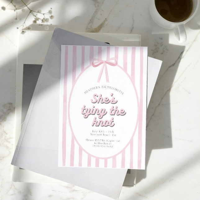 Gifter sig Bow Girl Bachelorette Party Inbjudningar (Skapare uppladdad)