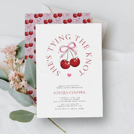 Gifter sig Chic Modern Cherry Möhippa Inbjudningar