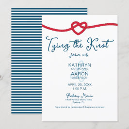 Gifter sig Chic Nautical Bröllop Inbjudningar