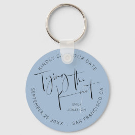 Gifter sig Dusty Blue Keepsaké Spara datum Nyckelring