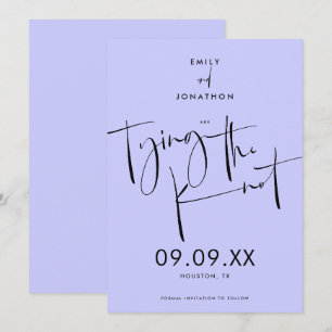 Gifter sig Elegant Script Lavender Blue Spara Datumet