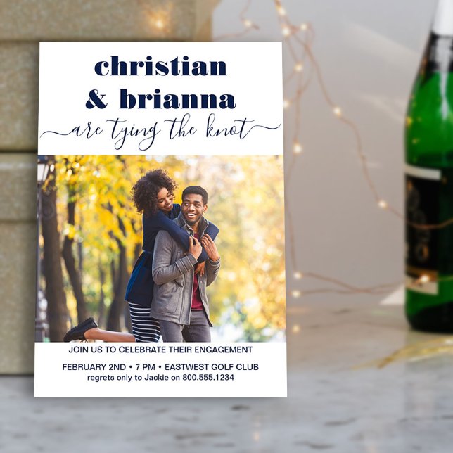 Gifter sig Elegant Script Photo Förlovning Inbjudningar (Photo Engagement Party Invite from my Engagement Party Invitations Collection)