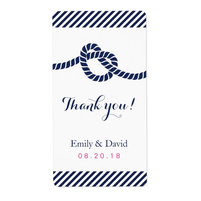 Gifter sig etiketter för Nautisk Bröllop Vin Fraktsedel (Framsidan)