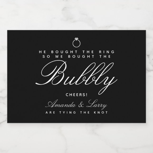 Gifter sig Förlovning Mini Sparkling Vin Labe (Enkel etikett)