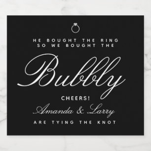 Gifter sig Förlovning mousserande Vin-etikett