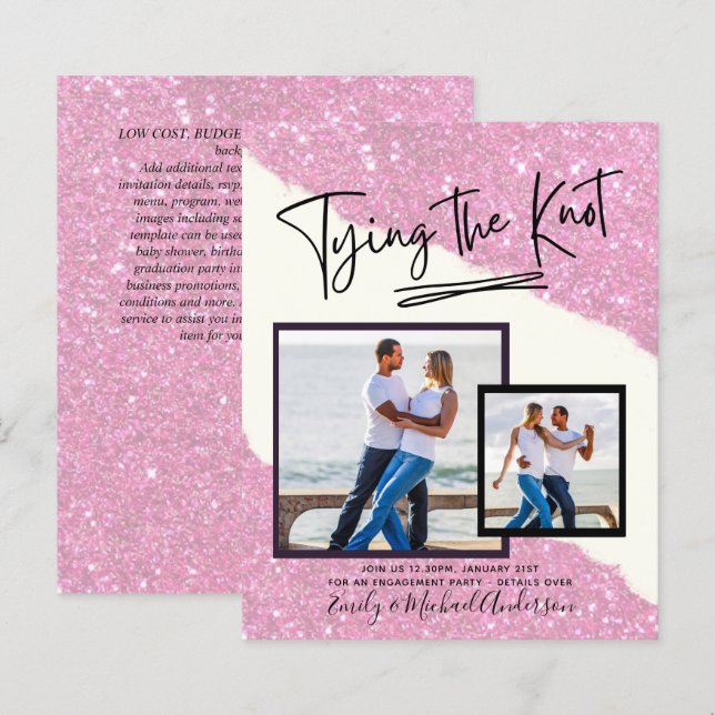 Gifter sig - inbjudan till fotoFörlovningsfest (Fram/baksida)