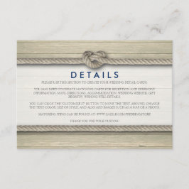 Gifter sig information om Rustic Beach Wedding Tilläggskort