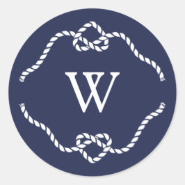 Gifter sig Kalligrafi Monogram Runt Klistermärke