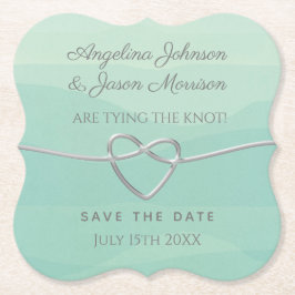 Gifter sig Mint & Silver Bröllop spara datum Underlägg Papper