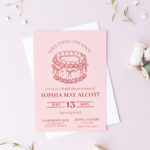 Gifter sig Möhippan Coquette Bow Cake Inbjudningar