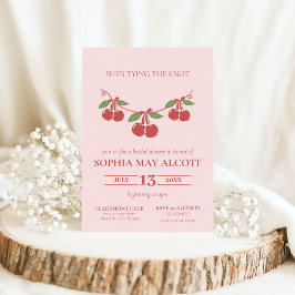 Gifter sig Möhippan Coquette Cherry Bows Inbjudningar