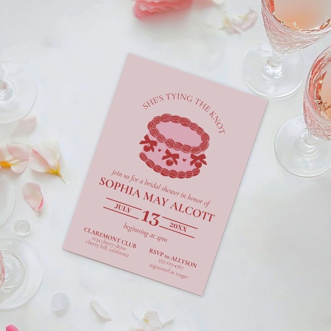 Gifter sig Möhippan Coquette Cherry Cake Inbjudningar (Skapare uppladdad)