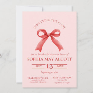 Gifter sig Möhippan Coquette Girly Bow Inbjudningar