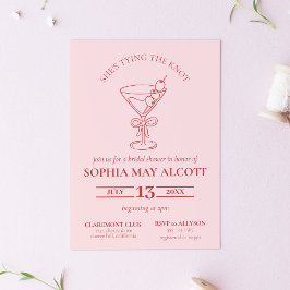 Gifter sig Möhippan Coquette Martini Bow Inbjudningar