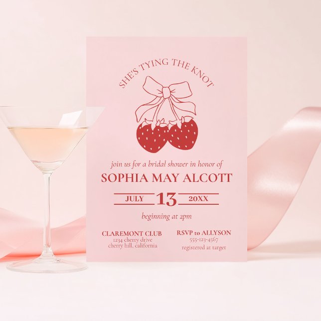 Gifter sig Möhippan Coquette Strawberry Inbjudningar (Skapare uppladdad)