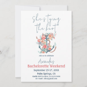 Gifter sig Nautical Bachelorette Itinerary Inbjudningar