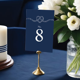 Gifter sig Rope Heart Nautical Navy & White Bordsnummer