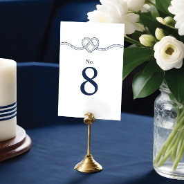 Gifter sig Rope Heart Nautical White & Navy Bordsnummer