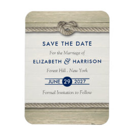 Gifter sig Rustic Beach-bröllop spara datumet Magnet