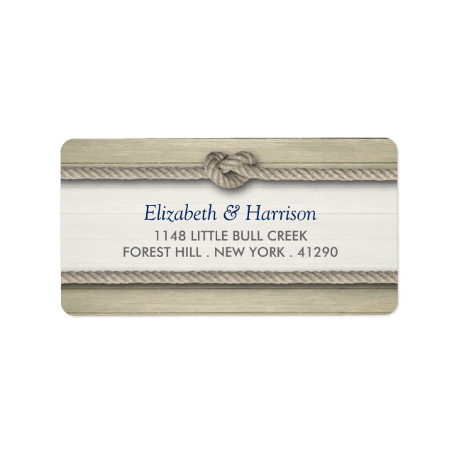 Gifter sig Rustic Beach Wedding Adressetikett (Framsidan)