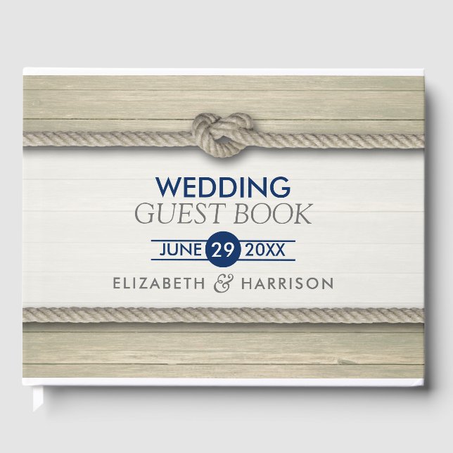 Gifter sig Rustic Beach Wedding Gästböcker (Framsida)