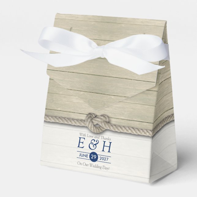 Gifter sig Rustic Beach Wedding Presentaskar (Framsidan Sidan)