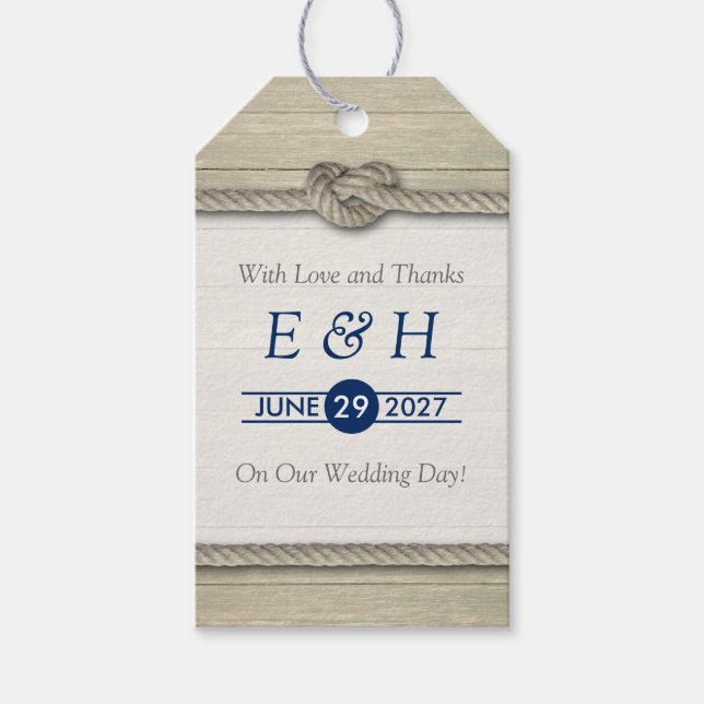 Gifter sig Rustic Beach Wedding Presentetikett (Framsidan)