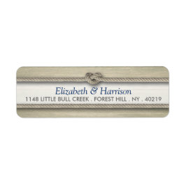 Gifter sig Rustic Beach Wedding Returadress Etikett