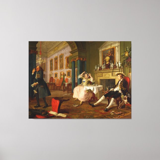 Giftermål A-la-Mode: 2, Tête à Tête (c1743) Canvastryck (Framsida)
