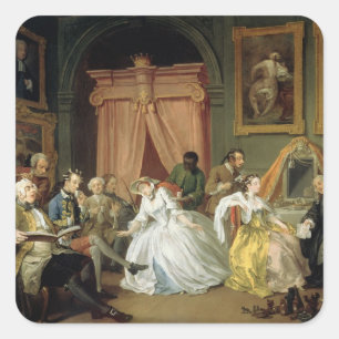 Giftermål a la Mode: IV, The Toilette, c.1743 (oil Fyrkantigt Klistermärke