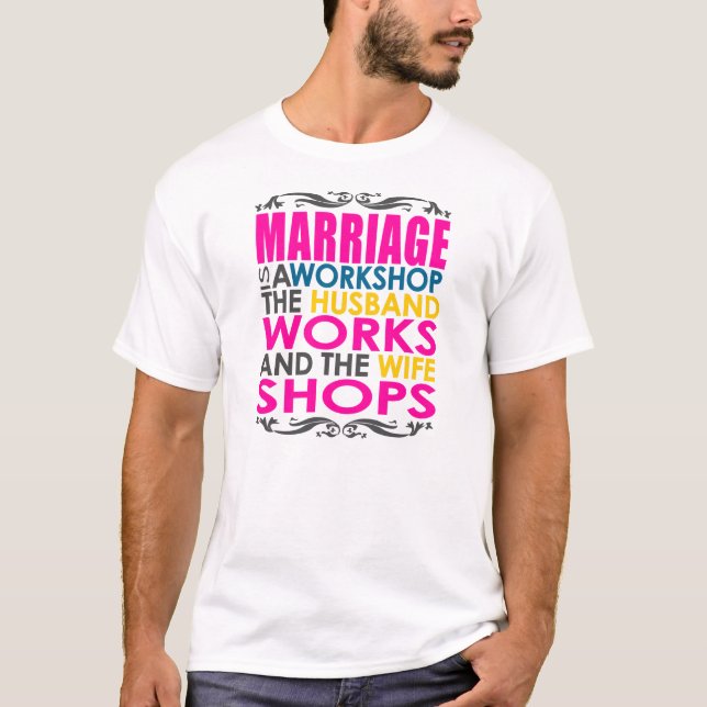 Giftermål är ett seminarium, makearbeten, fru t shirt (Framsida)