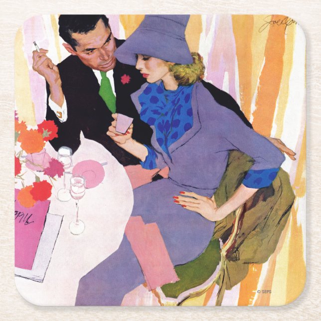 Giftermål är inte för mig underlägg papper kvadrat (Framsidan)