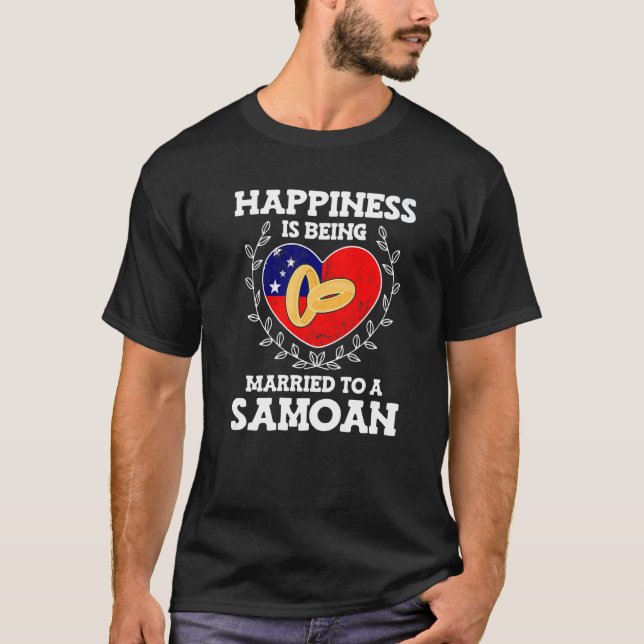 Giftermål-årsdagen gift med en samoansk maka Husb T Shirt (Framsida)